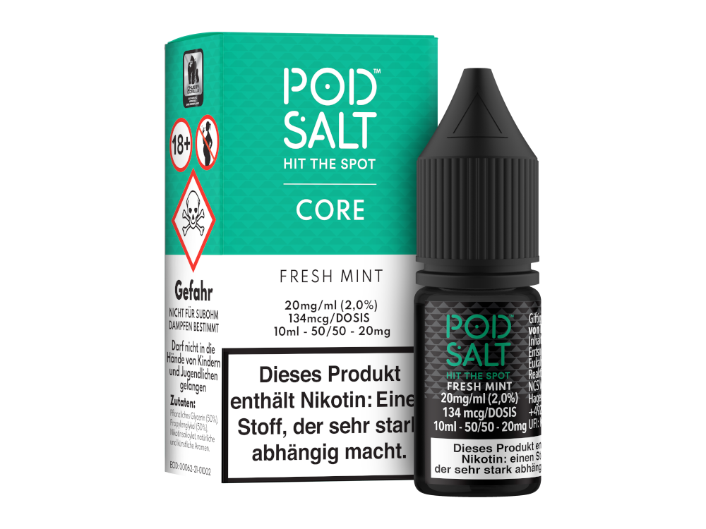 Pod Salt Core - Fresh Mint - Nikotinsalz Liquid 20 mg/ml 5er Packung