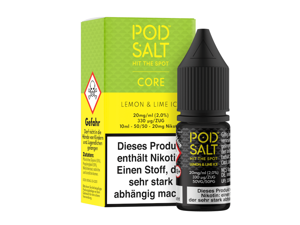 Pod Salt Core - Lemon & Lime Ice - Nikotinsalz Liquid 20 mg/ml