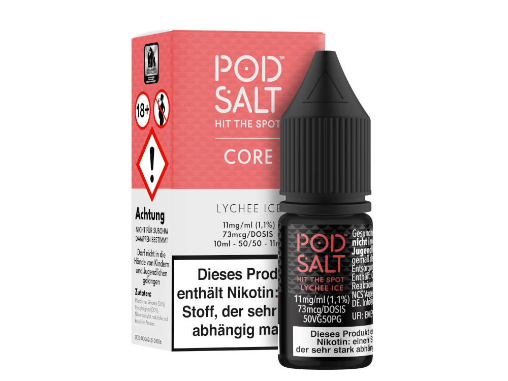 Pod Salt Core - Lychee Ice - Nikotinsalz Liquid 11 mg/ml 100er Packung