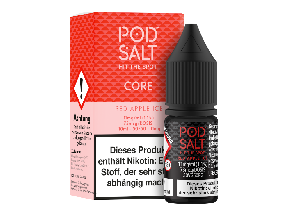 Pod Salt Core - Red Apple Ice - Nikotinsalz Liquid 11 mg/ml 5er Packung