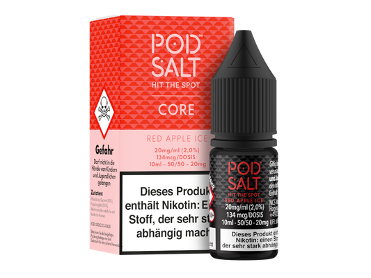 Pod Salt Core - Red Apple Ice - Nikotinsalz Liquid 20 mg/ml 5er Packung
