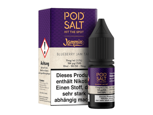 Pod Salt Fusion - Blueberry Jam Tart - Nikotinsalz Liquid 11 mg/ml 5er Packung