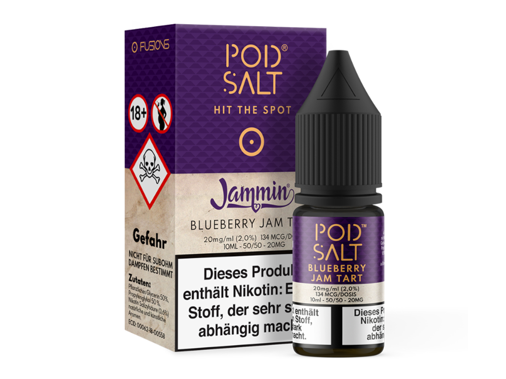 Pod Salt Fusion - Blueberry Jam Tart - Nikotinsalz Liquid 20 mg/ml 5er Packung