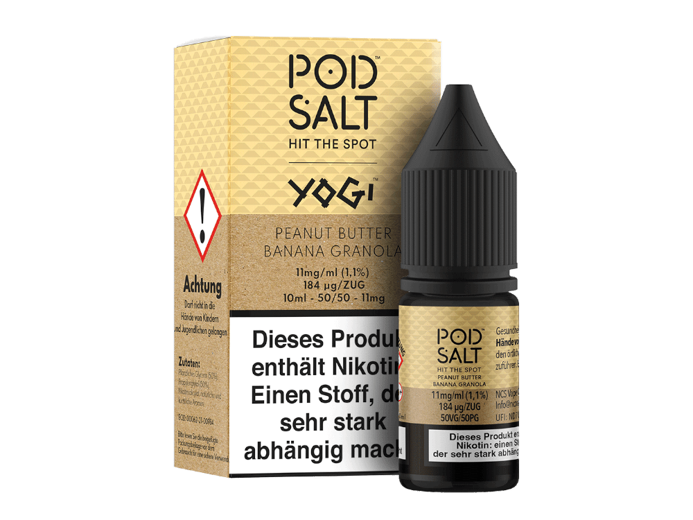 Pod Salt Fusion - Peanut Butter Banana Granola - Nikotinsalz Liquid 11 mg/ml 5er Packung