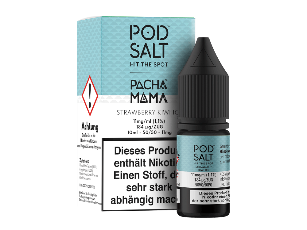 Pod Salt Fusion - Strawberry Kiwi Ice - Nikotinsalz Liquid 11 mg/ml 5er Packung