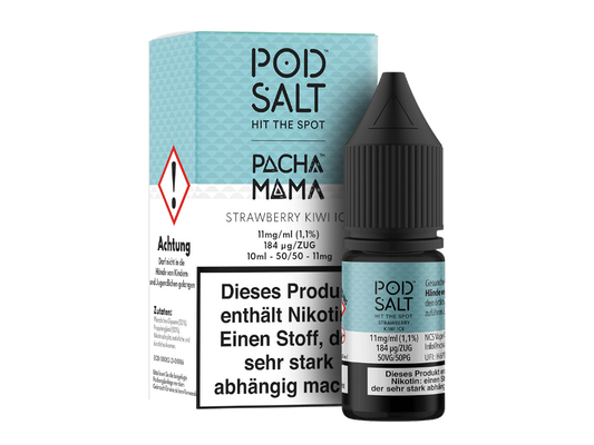 Pod Salt Fusion - Strawberry Kiwi Ice - Nikotinsalz Liquid 11 mg/ml 5er Packung