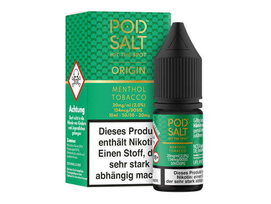 Pod Salt Origin - Menthol Tobacco - Nikotinsalz Liquid 20 mg/ml 100er Packung