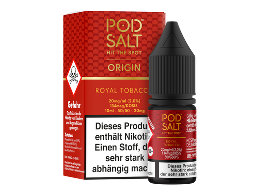 Pod Salt Origin - Royal Tobacco - Nikotinsalz Liquid 20 mg/ml 100er Packung