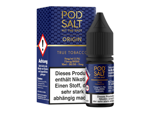 Pod Salt Origin - True Tobacco - Nikotinsalz Liquid 11 mg/ml 100er Packung