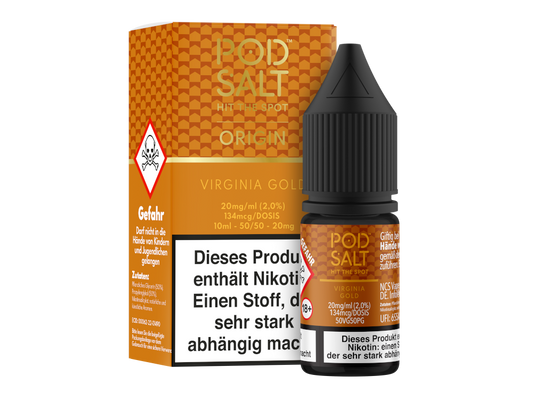 Pod Salt Origin - Virginia Gold - Nikotinsalz Liquid 20 mg/ml 5er Packung