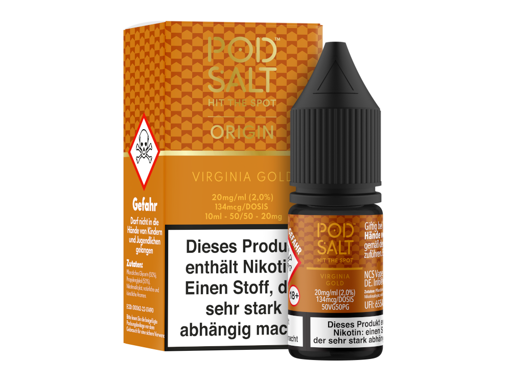 Pod Salt Origin - Virginia Gold - Nikotinsalz Liquid 20 mg/ml
