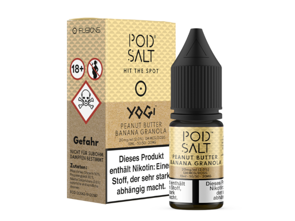 Pod Salt Fusion - Peanut Butter Banana Granola - Nikotinsalz Liquid 20 mg/ml 100er Packung