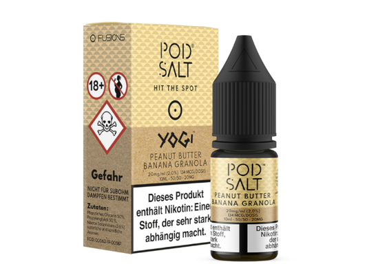 Pod Salt Fusion - Peanut Butter Banana Granola - Nikotinsalz Liquid 20 mg/ml 5er Packung