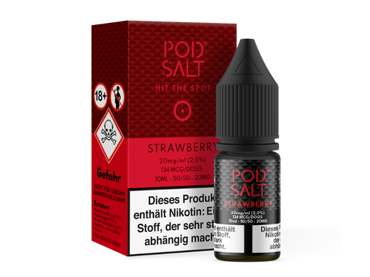 Pod Salt - Strawberry - Nikotinsalz Liquid 20 mg/ml 5er Packung