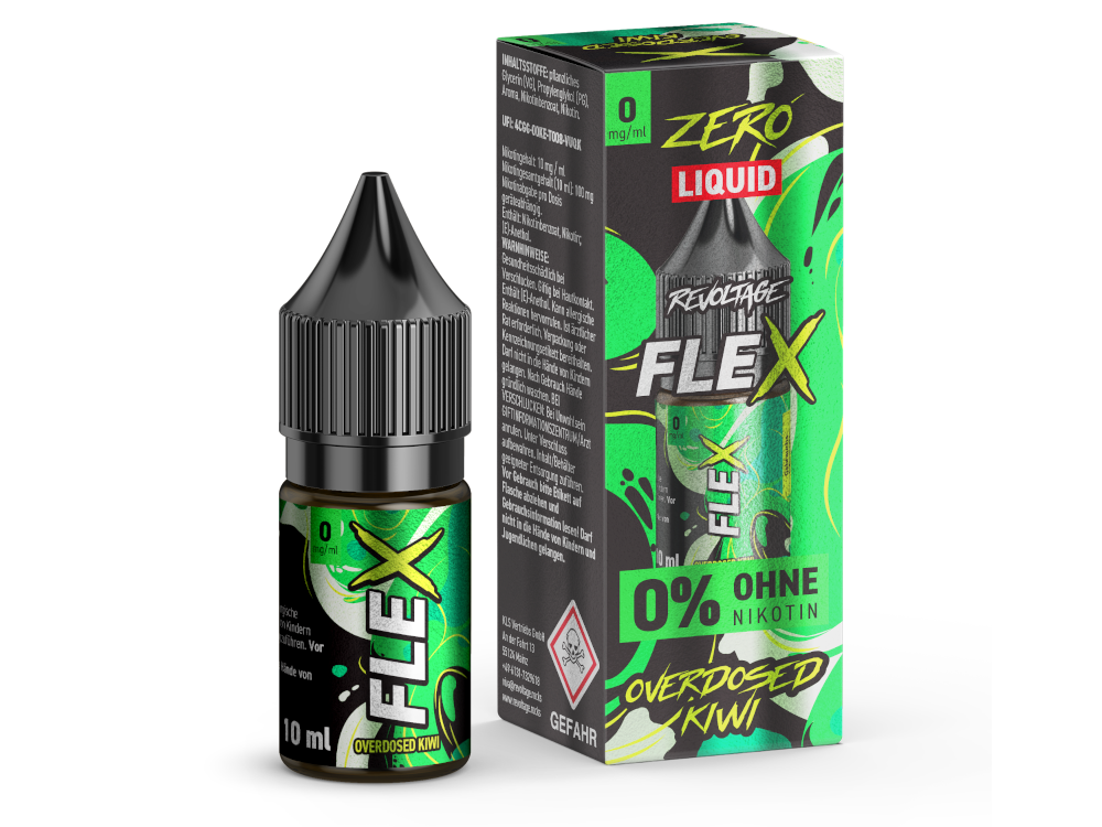 Revoltage - FLEX - Overdosed Kiwi - Nikotinsalz Liquid 0 mg/ml 450er Packung