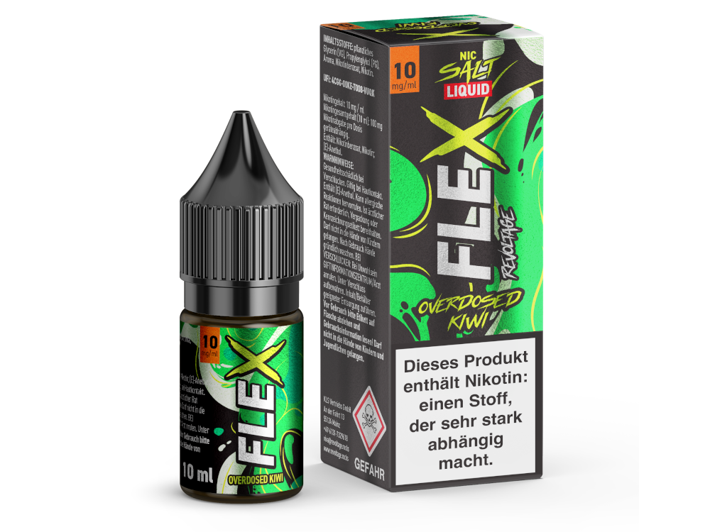 Revoltage - FLEX - Overdosed Kiwi - Nikotinsalz Liquid 10 mg/ml 15er Packung