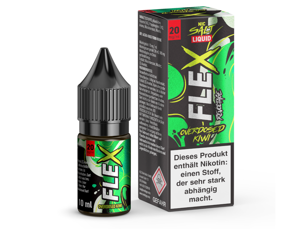 Revoltage - FLEX - Overdosed Kiwi - Nikotinsalz Liquid 20 mg/ml 15er Packung