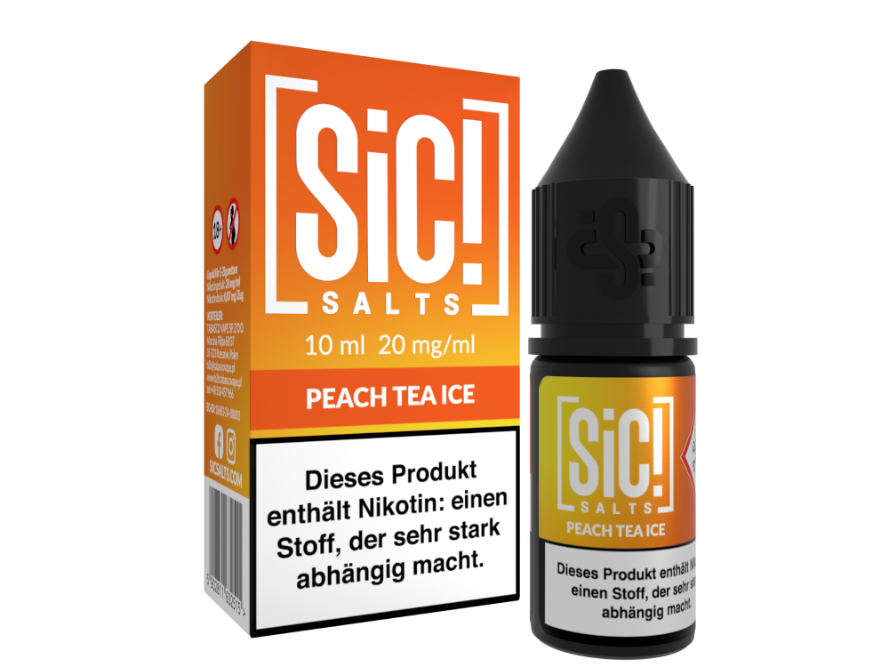 SiC! Salts - Peach Tea Ice - Nikotinsalz Liquid 20 mg/ml 5er Packung