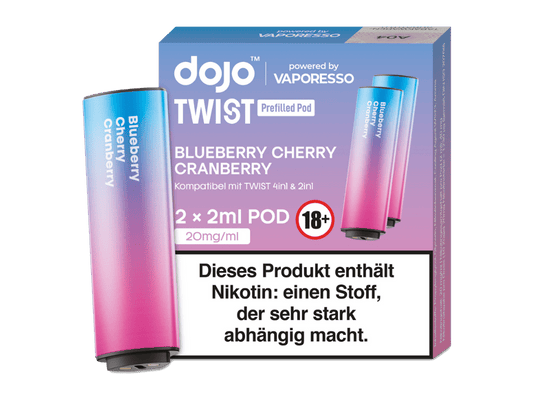Vaporesso - Dojo - Twist Pod Blueberry Cherry Cranberry 20 mg/ml (2 Stück pro Packung) 400er Packung