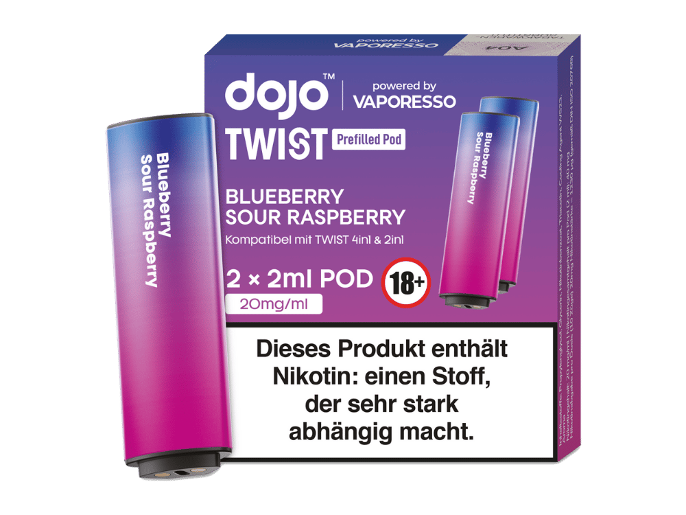 Vaporesso - Dojo - Twist Pod Blueberry Sour Raspberry 20 mg/ml (2 Stück pro Packung) 10er Packung