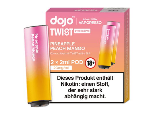 Vaporesso - Dojo - Twist Pod Pineapple Peach Mango 20 mg/ml (2 Stück pro Packung) 400er Packung