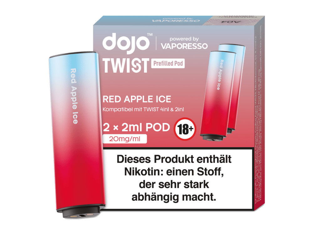 Vaporesso - Dojo - Twist Pod Red Apple Ice 20 mg/ml (2 Stück pro Packung) 10er Packung