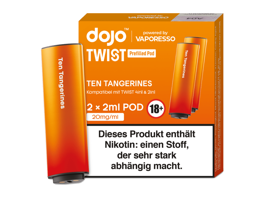 Vaporesso - Dojo - Twist Pod Ten Tangerines 20 mg/ml (2 Stück pro Packung) 400er Packung