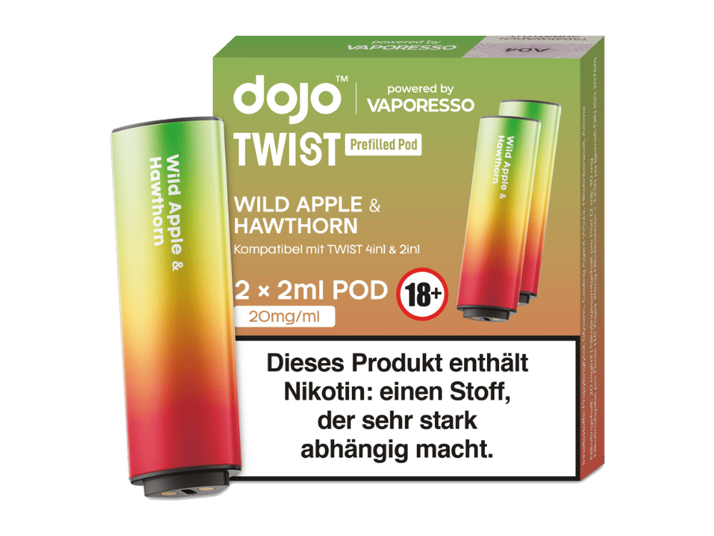Vaporesso - Dojo - Twist Pod Wild Apple Hawthorn 20 mg/ml (2 Stück pro Packung) 10er Packung