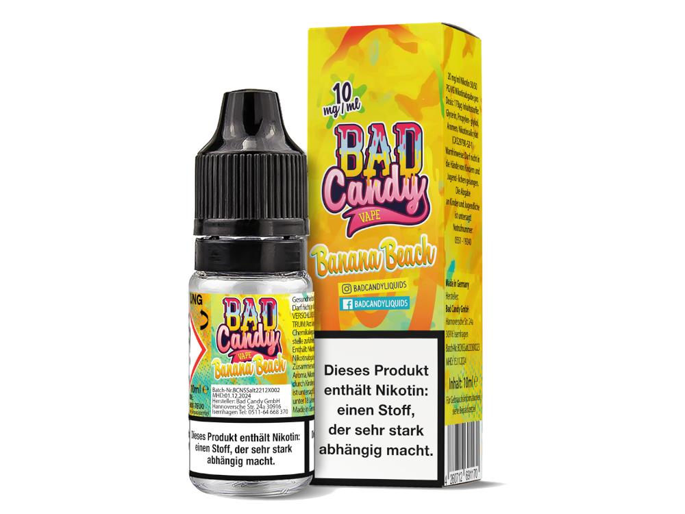 Bad Candy Liquids - Banana Beach - Nikotinsalz Liquid 10 mg/ml 10er Packung
