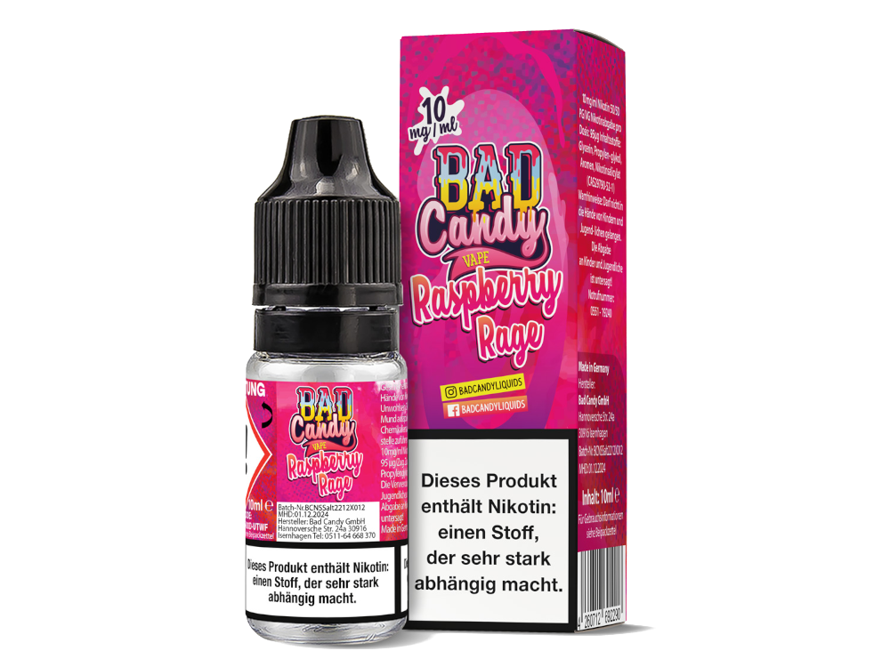 Bad Candy Liquids - Raspberry Rage - Nikotinsalz Liquid 10 mg/ml 10er Packung