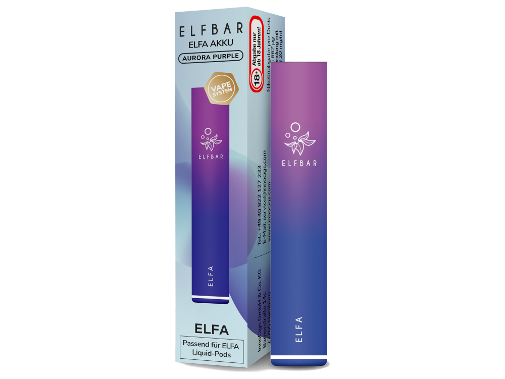 Elfbar - Elfa Akku 500 mAh aurora-lila