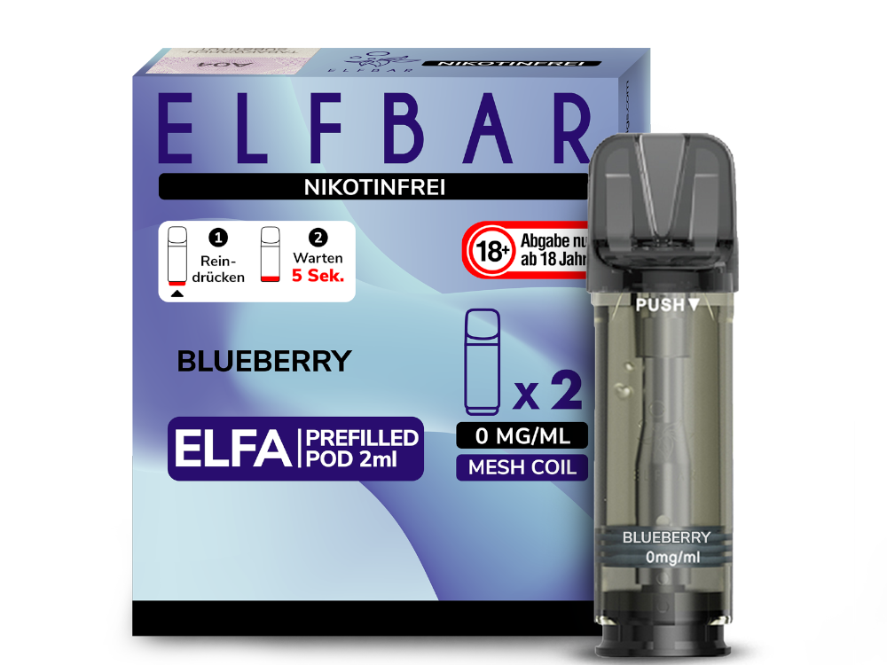 Elfbar - Elfa Pod Blueberry 0 mg/ml (2 Stück pro Packung)