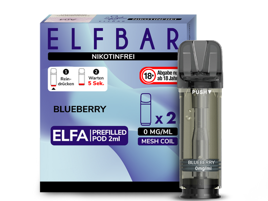 Elfbar - Elfa Pod Blueberry 0 mg/ml (2 Stück pro Packung)