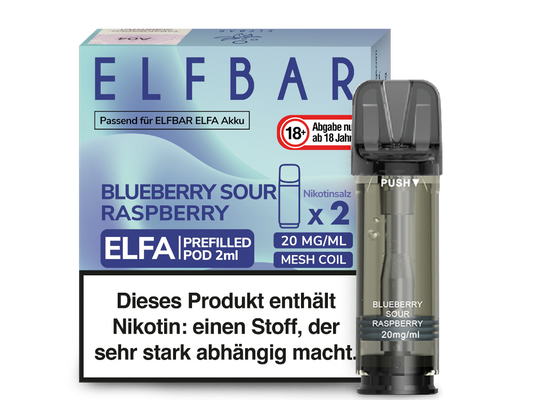 Elfbar - Elfa Pod Blueberry Sour Raspberry 20 mg/ml (2 Stück pro Packung)