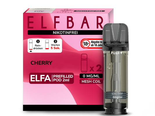 Elfbar - Elfa Pod Cherry 0 mg/ml (2 Stück pro Packung)