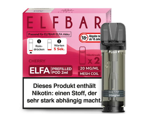 Elfbar - Elfa Pod Cherry 20 mg/ml (2 Stück pro Packung)