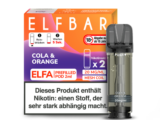 Elfbar - Elfa Pod Cola & Orange 20 mg/ml (2 Stück pro Packung)
