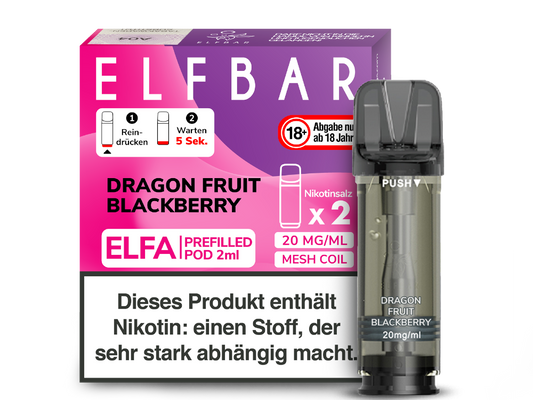 Elfbar - Elfa Pod Dragon Fruit Blackberry 20 mg/ml (2 Stück pro Packung)