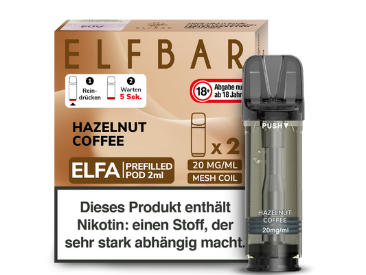 Elfbar - Elfa Pod Hazelnut Coffee 20 mg/ml (2 Stück pro Packung)