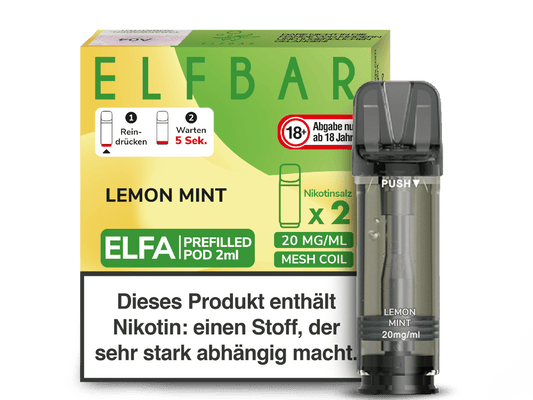 Elfbar - Elfa Pod Lemon Mint 20 mg/ml (2 Stück pro Packung)