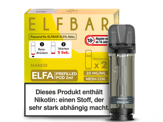 Elfbar - Elfa Pod Mango 20 mg/ml (2 Stück pro Packung)