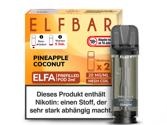 Elfbar - Elfa Pod Pineapple Coconut 20 mg/ml (2 Stück pro Packung)