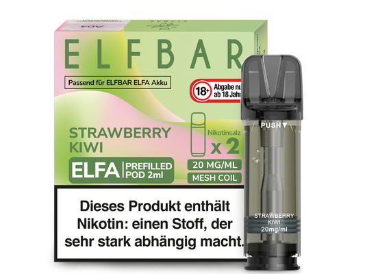 Elfbar - Elfa Pod Strawberry Kiwi 20 mg/ml (2 Stück pro Packung)