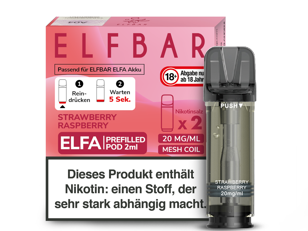 Elfbar - Elfa Pod Strawberry Raspberry 20 mg/ml (2 Stück pro Packung)