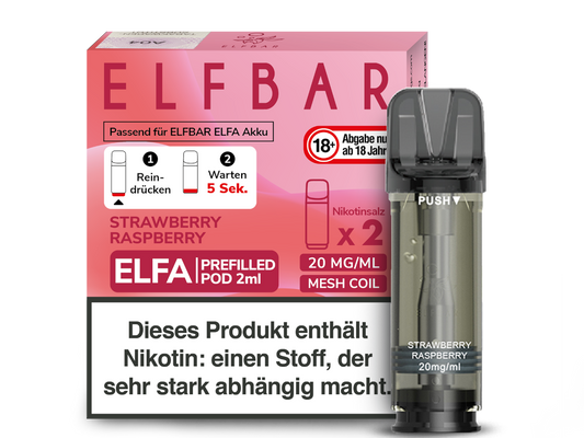 Elfbar - Elfa Pod Strawberry Raspberry 20 mg/ml (2 Stück pro Packung)