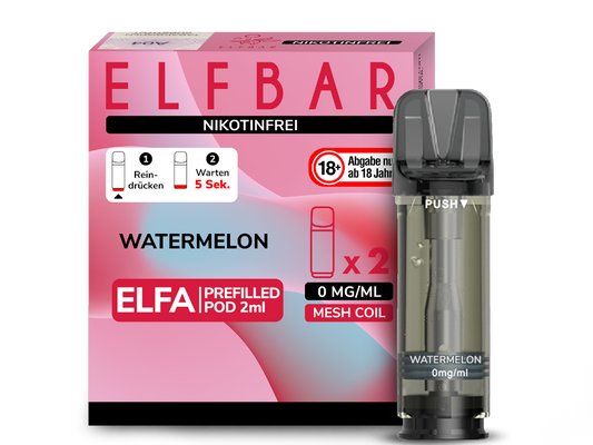 Elfbar - Elfa Pod Watermelon 0 mg/ml (2 Stück pro Packung)