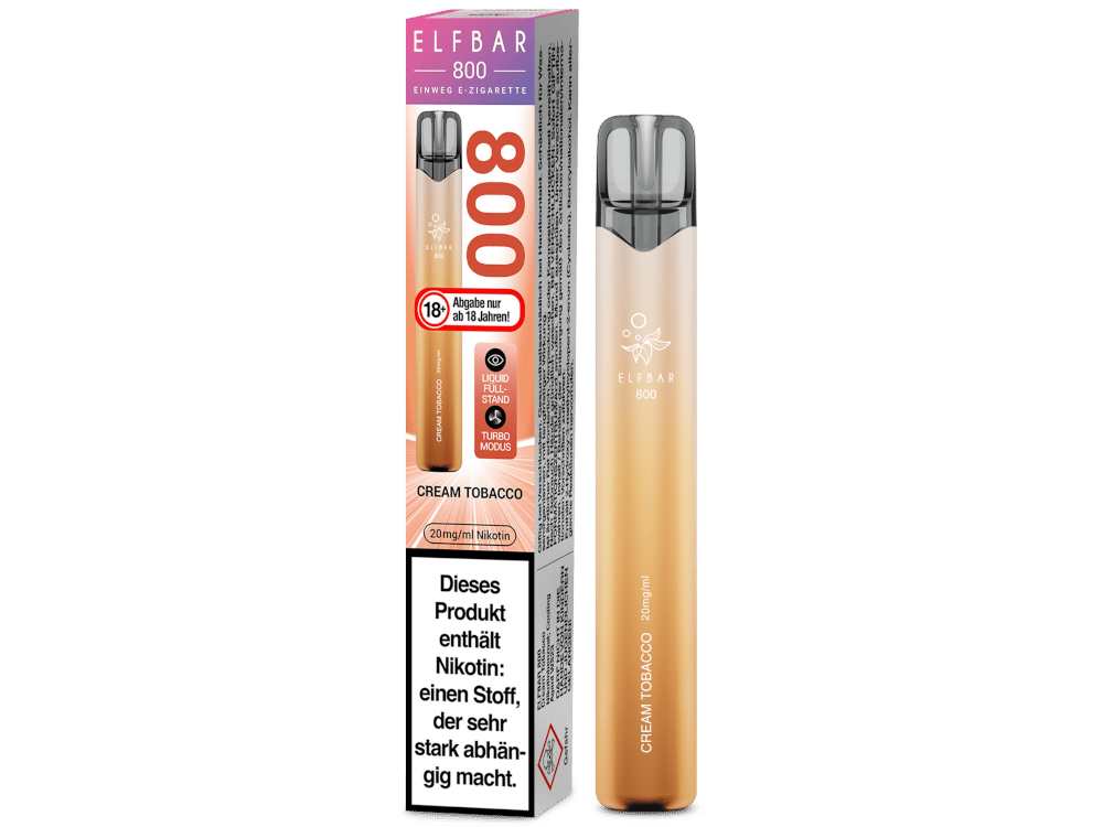 Elfbar 800 Einweg E-Zigarette - Cream Tobacco 20 mg/ml