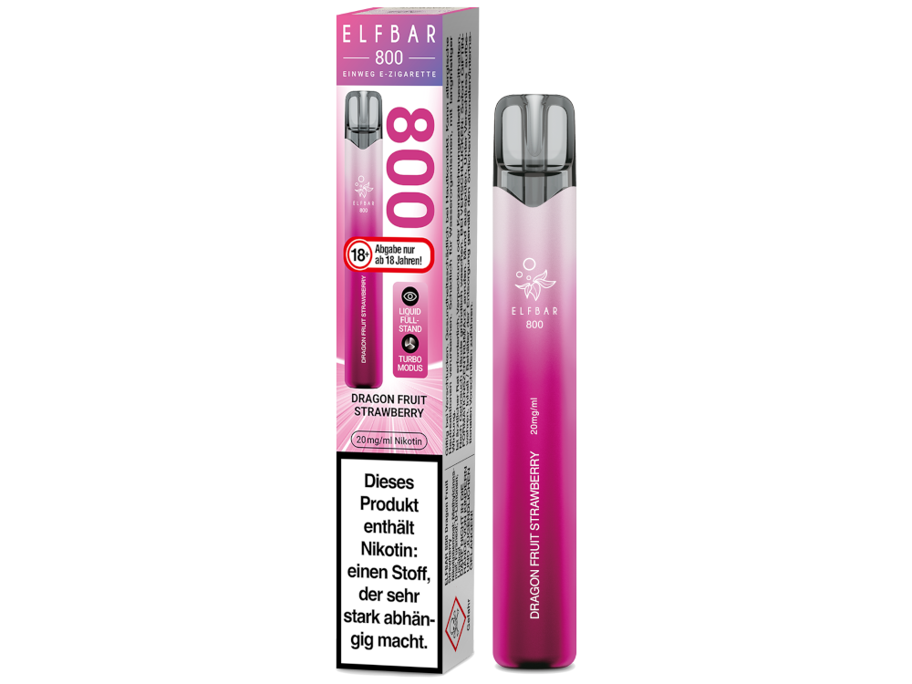 Elfbar 800 Einweg E-Zigarette - Dragon Fruit Strawberry 20 mg/ml