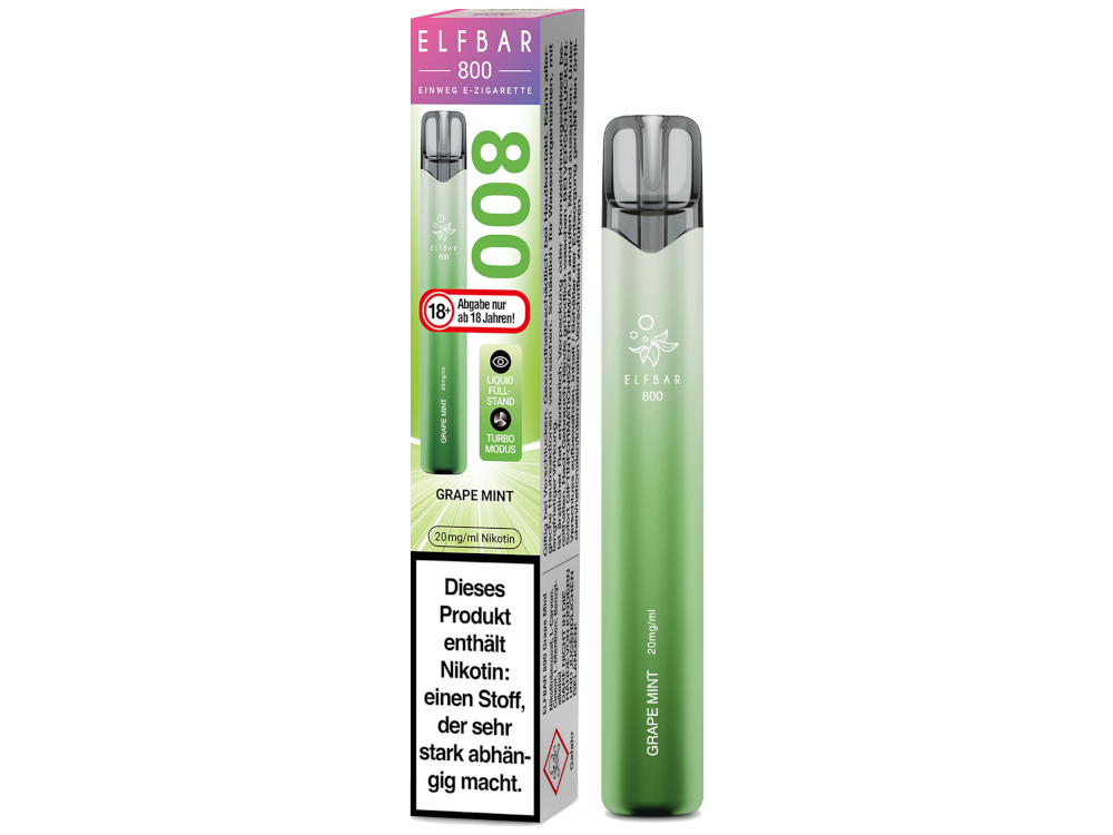 Elfbar 800 Einweg E-Zigarette - Grape Mint 20 mg/ml