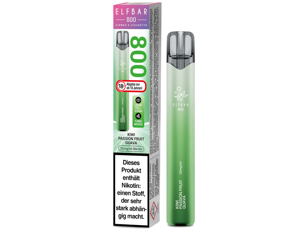 Elfbar 800 Einweg E-Zigarette - Kiwi Passion Fruit Guava 20 mg/ml
